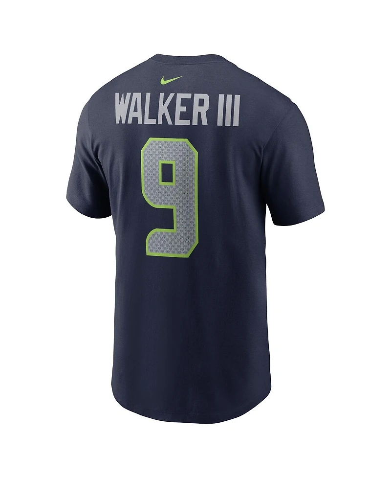 Nike Men's Kenneth Walker Iii College Navy Seattle Seahawks Player Name Number T-Shirt