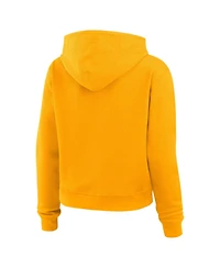 Wear by Erin Andrews Women's Gold Nashville Predators Waffle-Knit Pullover Hoodie