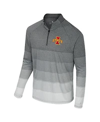 Colosseum Men's Gray Iowa State Cyclones Ai Striped Mesh Quarter-Zip Raglan Windshirt Jacket