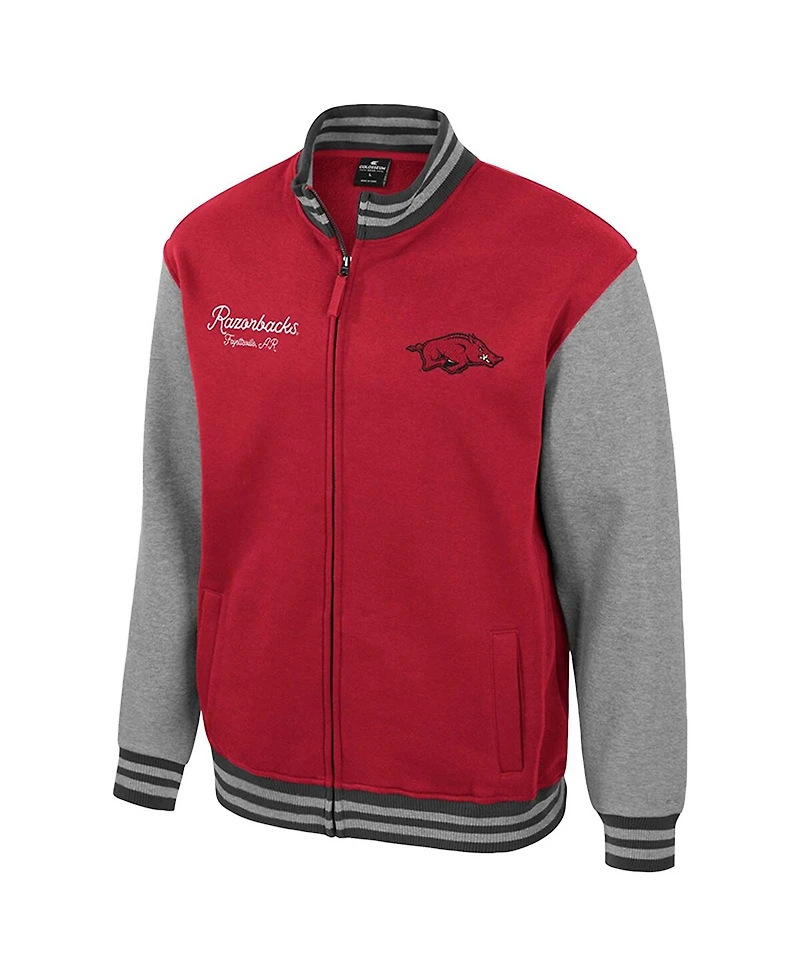 Colosseum Men's Cardinal Arkansas Razorbacks Ambi-Turner Full-Zip Varsity Jacket