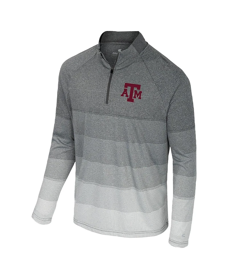 Colosseum Men's Gray Texas A&M Aggies Ai Striped Mesh Quarter-Zip Raglan Windshirt Jacket