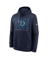 Nike Men's Navy Tennessee Titans Busted Play Club Fleece Pullover Hoodie