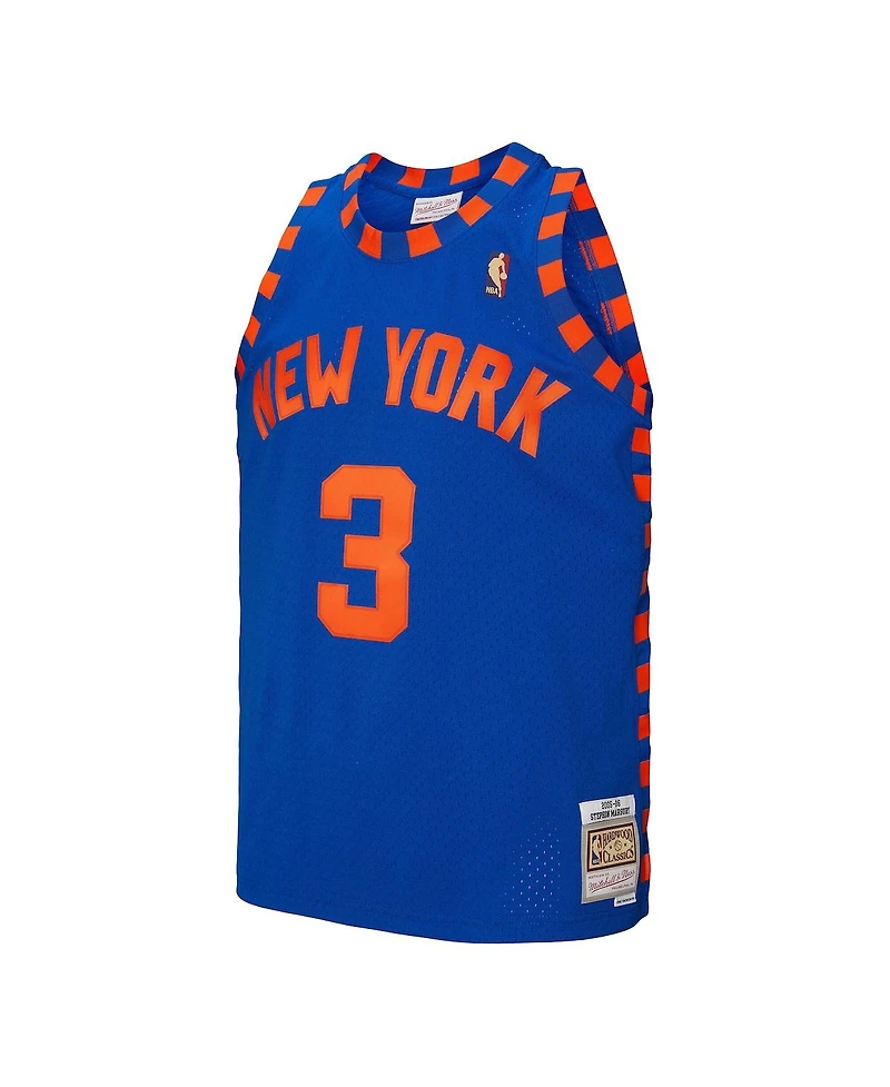 Mitchell & Ness Men's Stephon Marbury Blue New York Knicks 2005/06 Hardwood Classics Swingman Jersey
