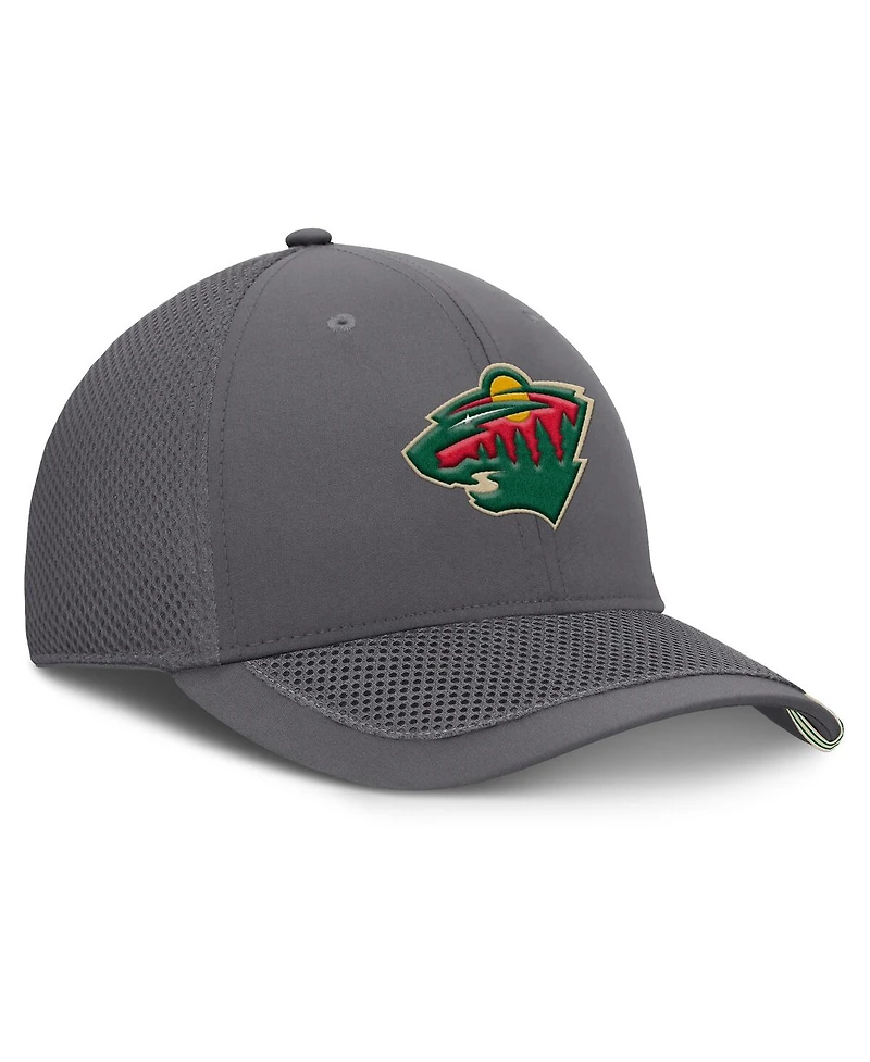 Fanatics Men's Gray Minnesota Wild Clincher Team Stripes Flex Hat