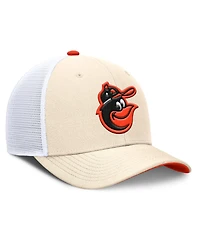 Nike Men's Natural Baltimore Orioles Cooperstown Collection Dri-fit Rise Trucker Adjustable Hat