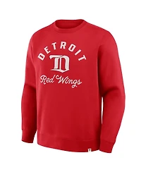 Fanatics Men's Red Detroit Wings Vintage Stickler Sweatshirt