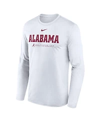 Nike Men's White Alabama Crimson Tide 2025 Courtside Basketball Shootaround Legend Dri-fit Long Sleeve T-Shirt