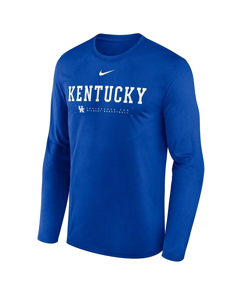 Nike Men's Royal Kentucky Wildcats 2025 Courtside Basketball Shootaround Legend Dri-fit Long Sleeve T-Shirt