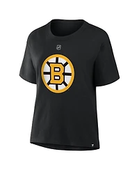Fanatics Women's Charlie McAvoy Black Boston Bruins Authentic Stack Name Number T-Shirt