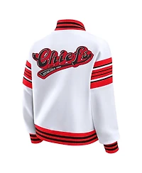 Wear by Erin Andrews Women's White Kansas City Chiefs Plus Full-Snap Fleece Sweatshirt Jacket