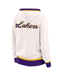 Wear by Erin Andrews Women's Cream Los Angeles Lakers Plus Hoodie Sweater