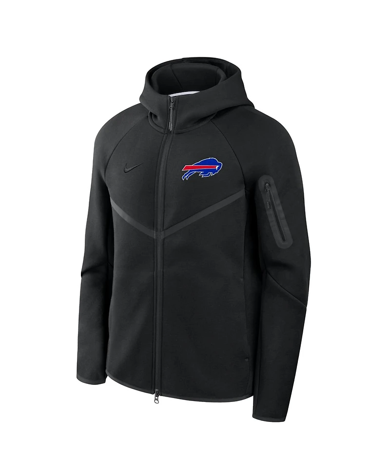 Nike Men's Black Buffalo Bills Tech Fleece Full-Zip Windrunner Hoodie