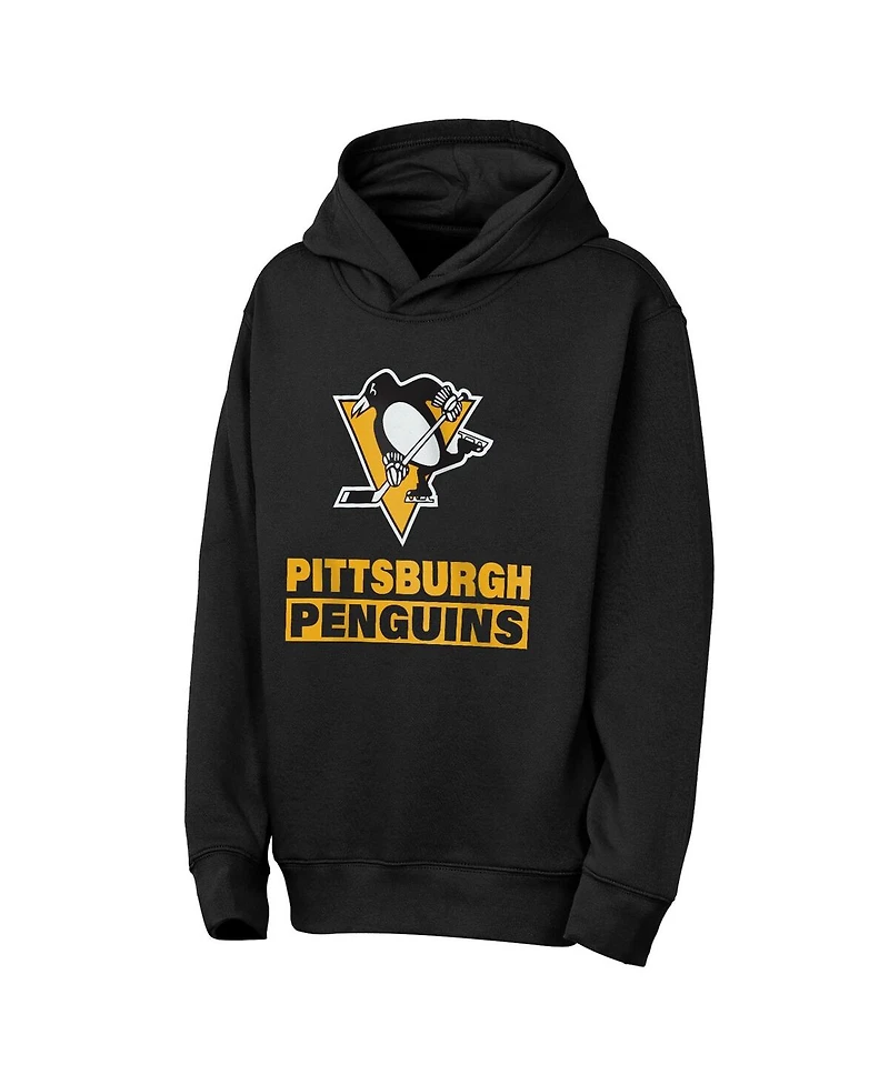 Outerstuff Big Boys and Girls Black Pittsburgh Penguins Back to Basics Hoodie