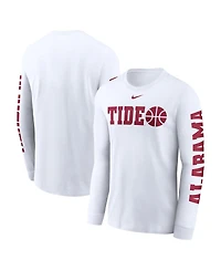 Nike Men's White Alabama Crimson Tide Basketball Icon Two-Hit Long Sleeve T-Shirt