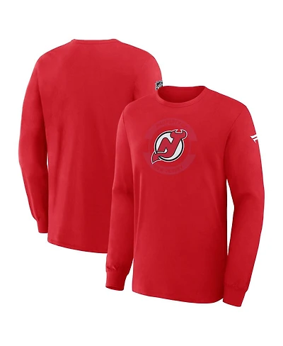 Fanatics Men's Red New Jersey Devils Authentic Pro Property Of Practice Long Sleeve T-Shirt