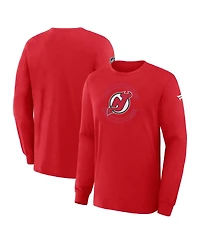 Fanatics Men's Red New Jersey Devils Authentic Pro Property Of Practice Long Sleeve T-Shirt