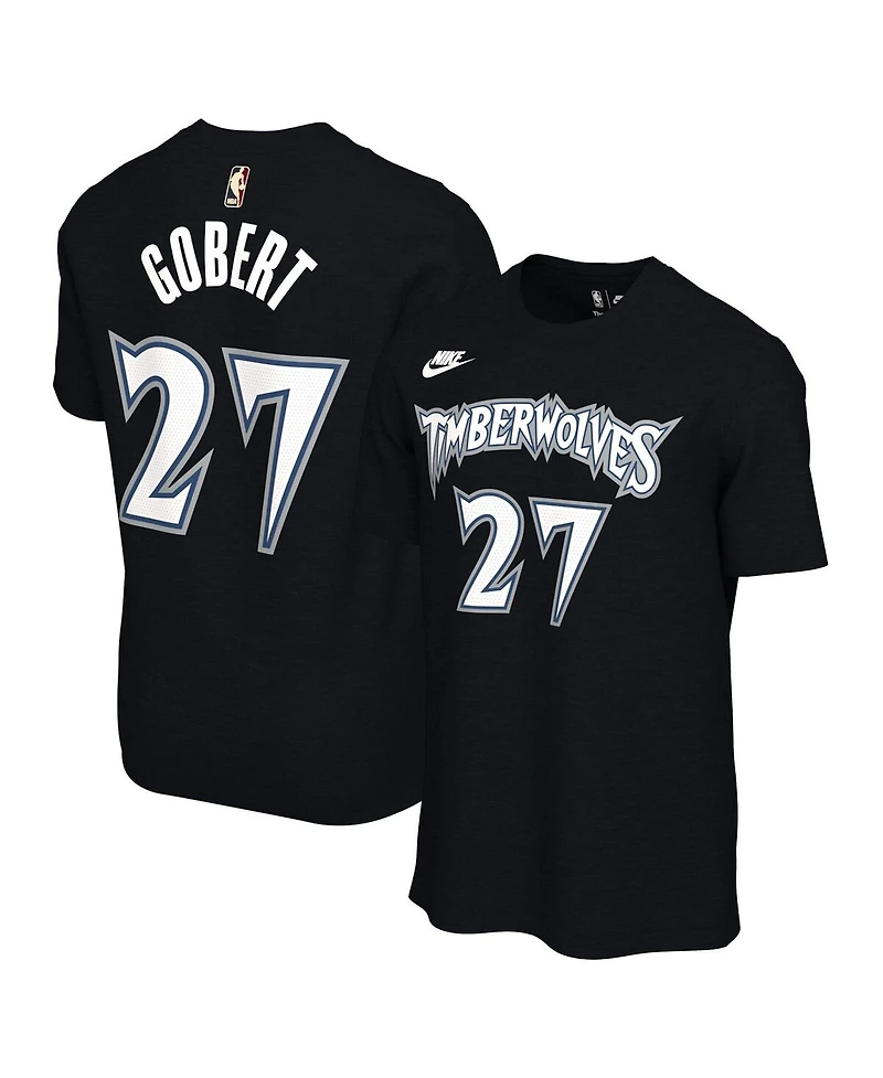 Nike Men's and Women's Rudy Gobert Black Minnesota Timberwolves Name Number T-Shirt