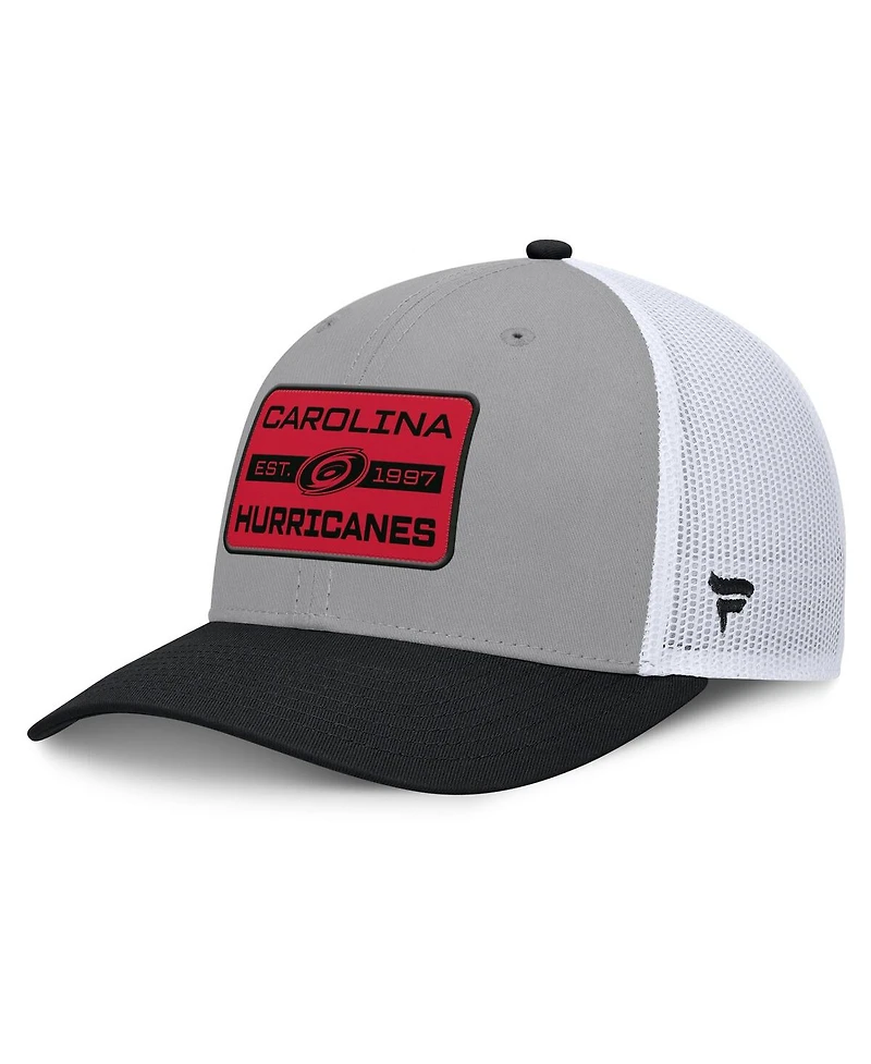 Fanatics Men's Gray/Black Carolina Hurricanes Fundamental Adapt Trucker Adjustable Hat