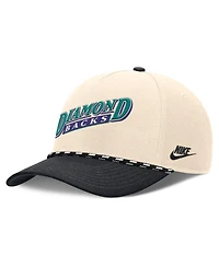Nike Men's Natural/Black Arizona Diamondbacks Cooperstown Collection Rise Adjustable Hat