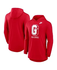 Nike Men's Red Georgia Bulldogs Legacy Tri-Blend Dri-fit Long Sleeve Hoodie T-Shirt
