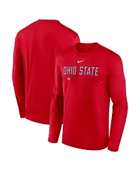 Nike Men's Scarlet Ohio State Buckeyes 2025 Courtside Basketball Shootaround Legend Dri-fit Long Sleeve T-Shirt
