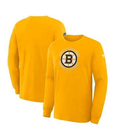 Fanatics Men's Gold Boston Bruins Authentic Pro Property Of Practice Long Sleeve T-Shirt