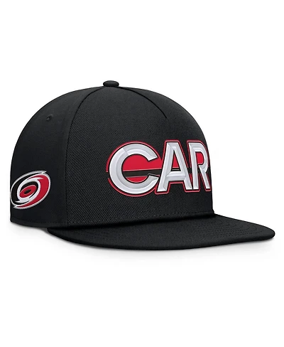 Fanatics Men's Black Carolina Hurricanes Authentic Pro Rink Team Code Snapback Hat