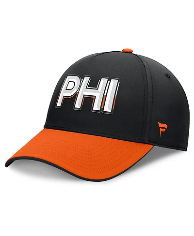 Fanatics Men's Black/Orange Philadelphia Flyers Authentic Pro Rink Team Code Flex Hat