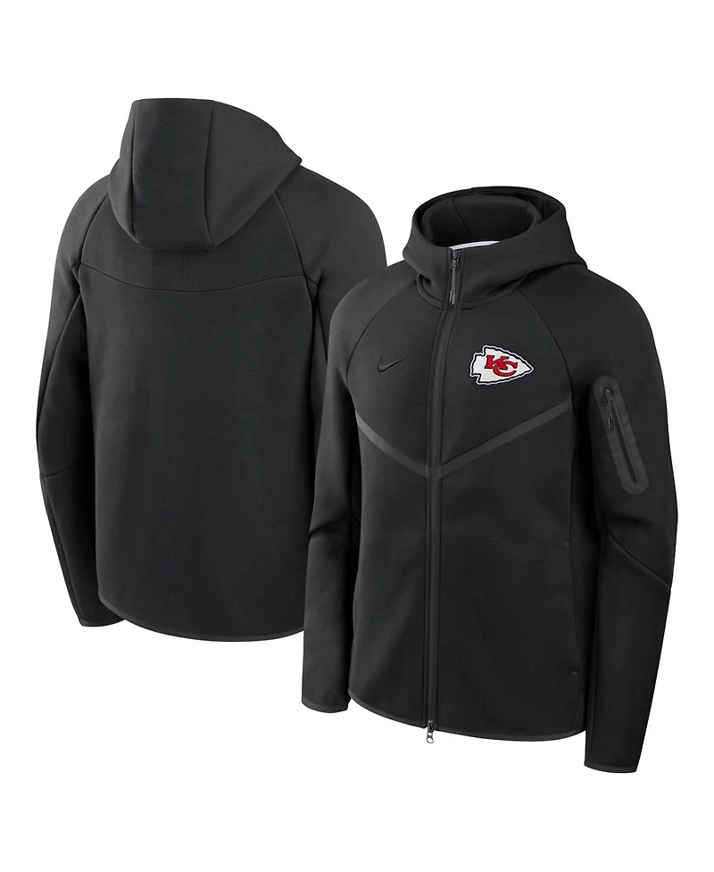 Nike Men's Black Kansas City Chiefs Tech Fleece Full-Zip Windrunner Hoodie