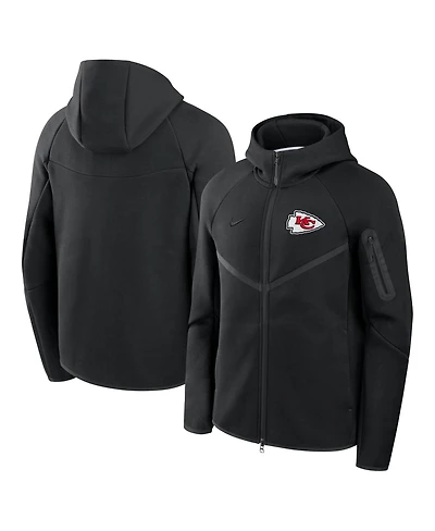 Nike Men's Black Kansas City Chiefs Tech Fleece Full-Zip Windrunner Hoodie