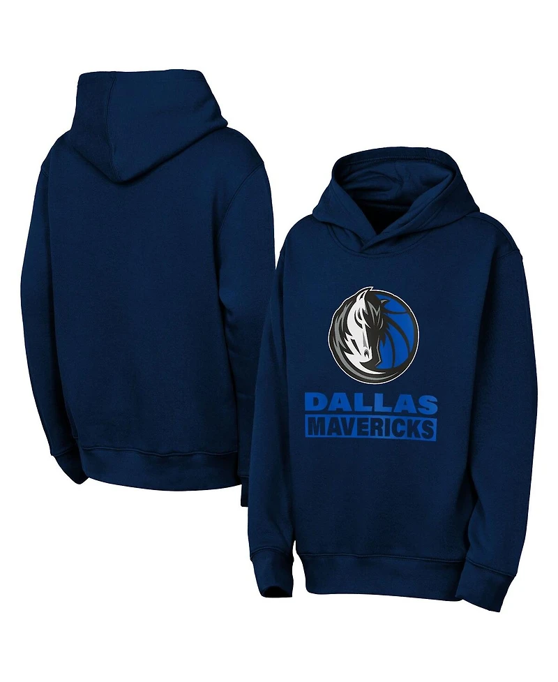 Outerstuff Big Boys and Girls Navy Dallas Mavericks Back to the Basics Hoodie Sweatshirt