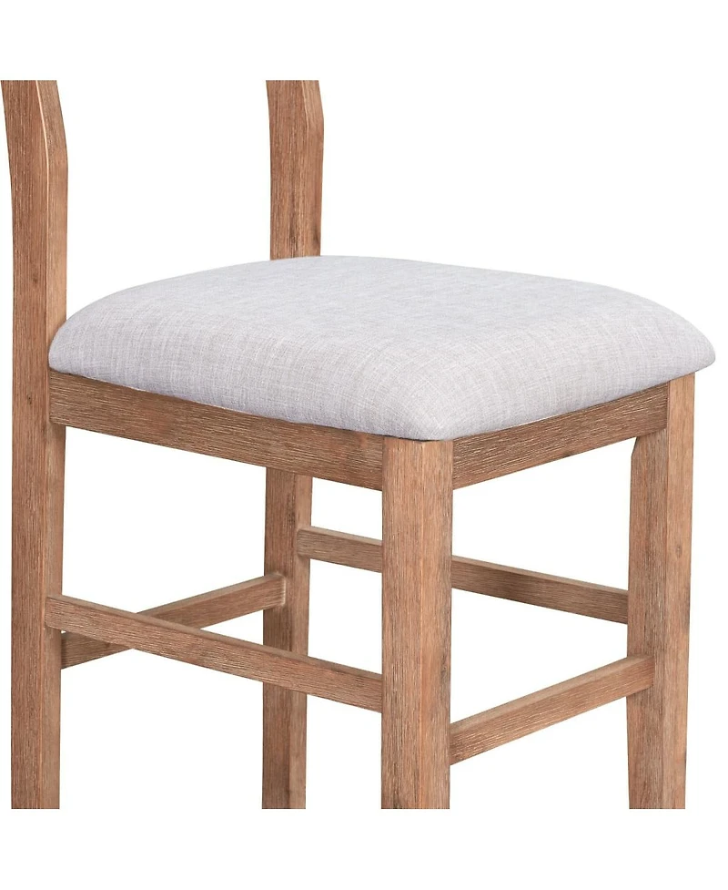 Maison Boucle Space-Saving 5-Piece Counter Height Dining Table Set with 4 Upholstered Chairs