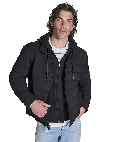 Converse Men's Lightweight Hooded Bib Puffer Jacket