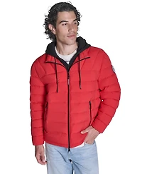 Converse Men's Lightweight Hooded Bib Puffer Jacket