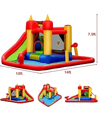 Skonyon Inflatable Water Slide Jumper Bounce House with Ocean Ball without Blower