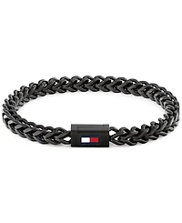 Tommy Hilfiger Men's Black Ion-Plating Stainless Steel Braided Bracelet