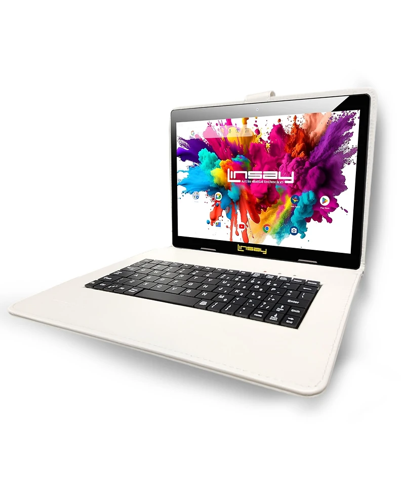 Linsay 10.1 Octa-Core Tablet 4GB Ram 128GB Storage Android 15 Premium Business Bundle with "oracle" Keyboard case, Briefcase and Pen stylus