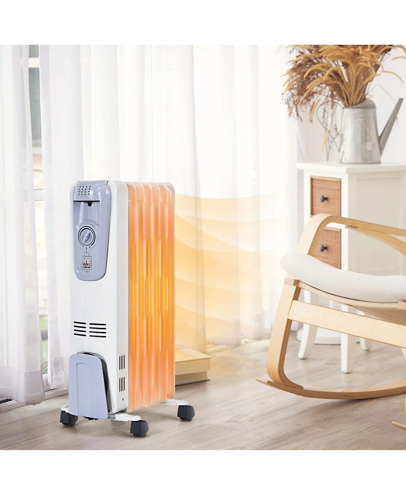 Sugift 1500W Oil Filled Radiator with Thermostat and 4 Bottom Wheels