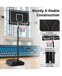 Givimo Basketball Hoop 5.6-6.5 Ft Height Adjustable for Kids with Shatterproof Backboard