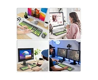 Risokeys Wireless Keyboard and Mouse Combo – 2.4GHz Cordless, Quiet Slim Set with Cute Round Keys for Laptop, Computer, Tv