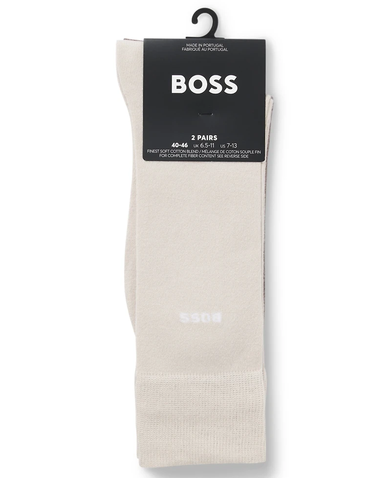 Hugo Boss Men's 2-Pack Regular Length Solid Socks