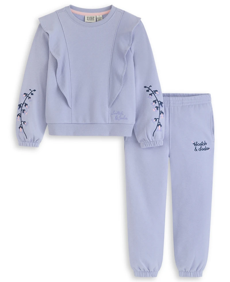 Scotch & Soda Girls 7-14 Embroidered Top and Joggers, 2-Piece Set