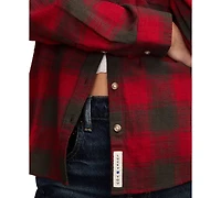 Lucky Brand Women's Clyde Plaid Boyfriend Button-Down Shirt