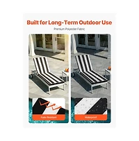 Slickblue Set of 2 Thick Outdoor Lounge Chair Cushions Waterproof