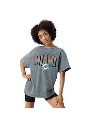 Gameday Couture Women's Gray Miami Dolphins Peak Performance Oversized Snow Wash T-Shirt
