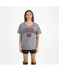 Gameday Couture Women's Gray South Carolina Gamecocks Iconic Edge Rhinestone V-Neck T-Shirt