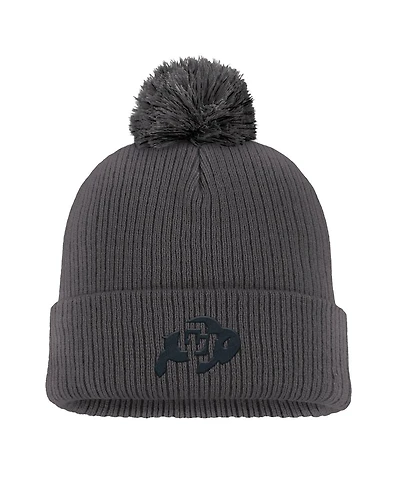 Nike Men's Charcoal Colorado Buffaloes Tonal Peak Cuffed Knit with Pom Hat