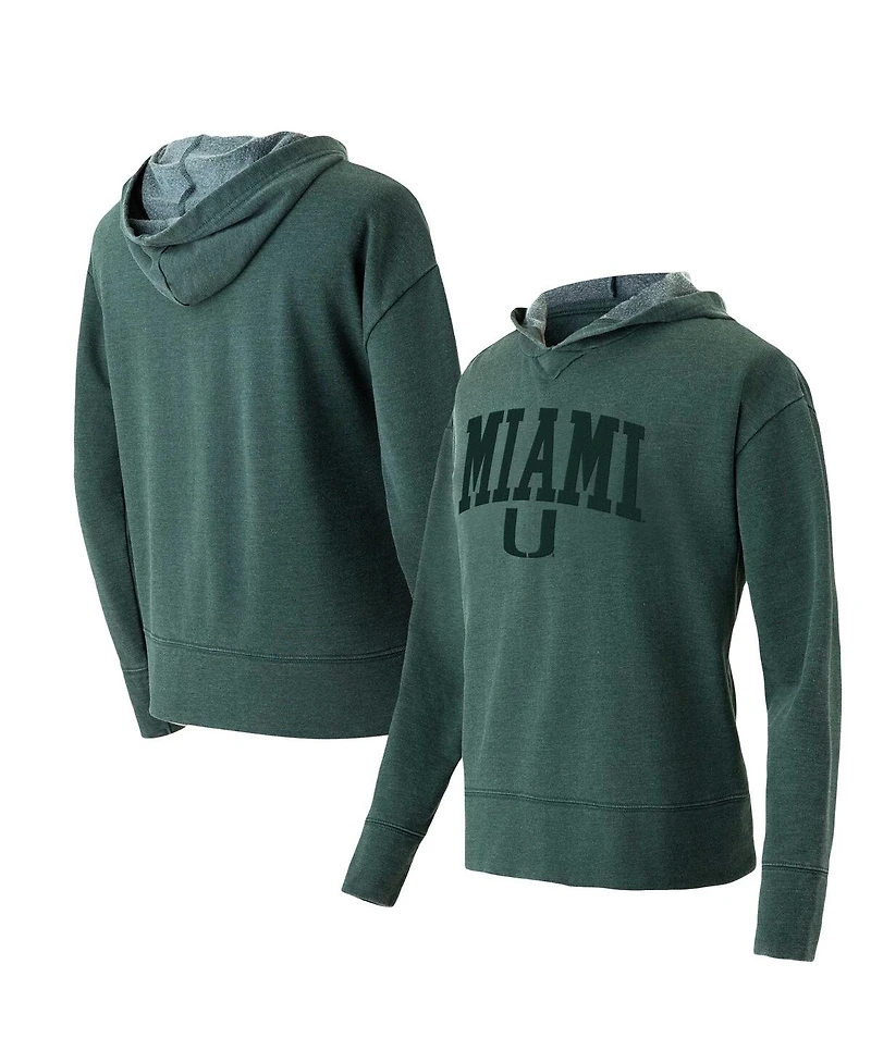 Concepts Sport Women's Green Miami Hurricanes Volley Long Sleeve Hoodie Top
