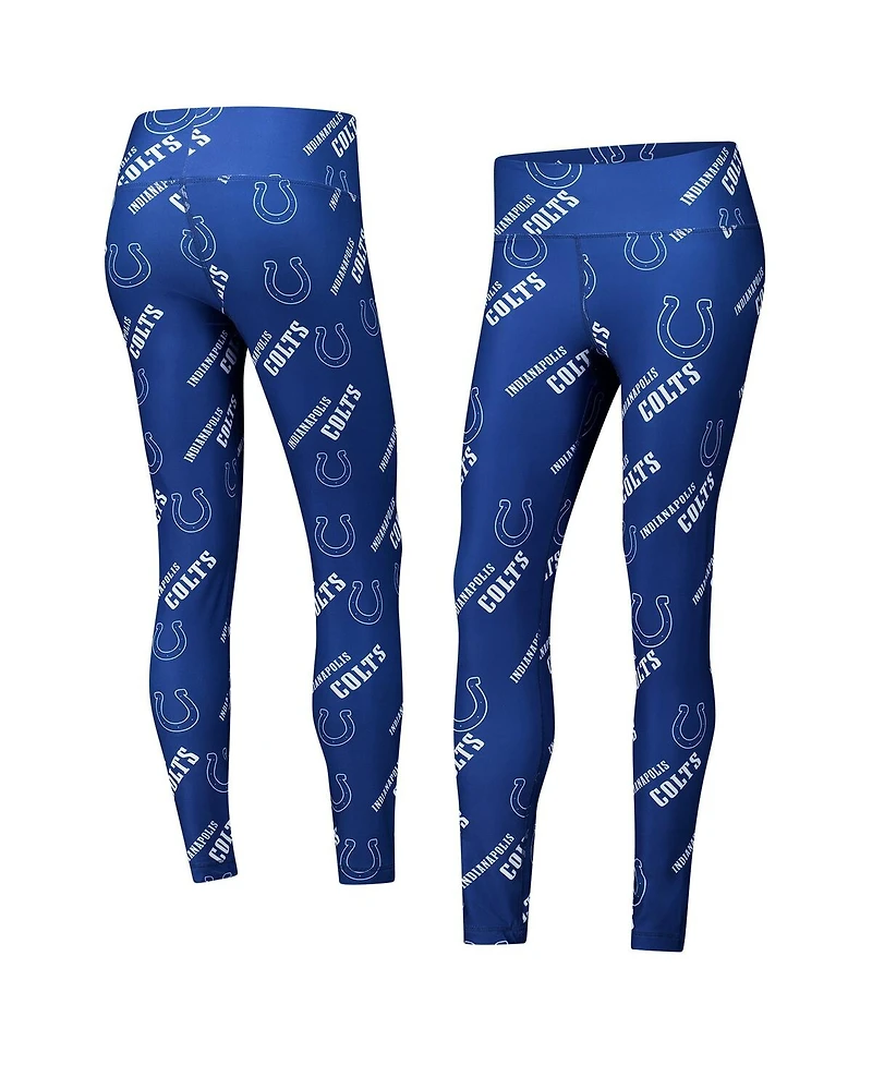 Concepts Sport Women's Royal Indianapolis Colts Breakthrough Allover Print Knit Sleep Leggings