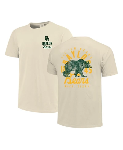 Image One Men's Cream Baylor Bears Comfort Colors Mascot Overlay T-Shirt